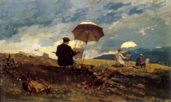 Winslow Homer Artists Sketching in the White Mountains, Germany oil painting art